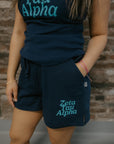 Zeta Tau Alpha Navy Shorts