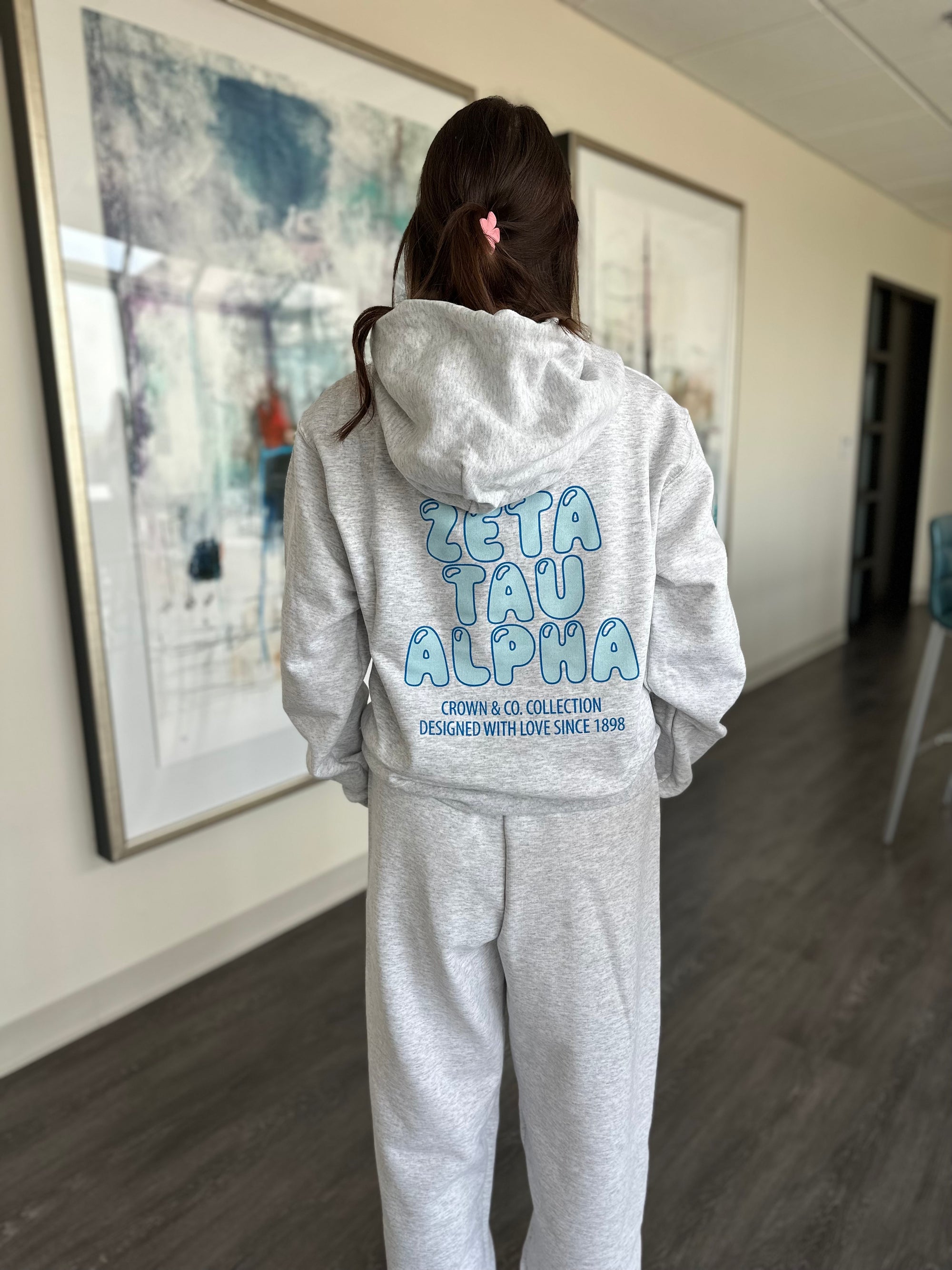 Zeta Tau Alpha Fox Grey Hoodie