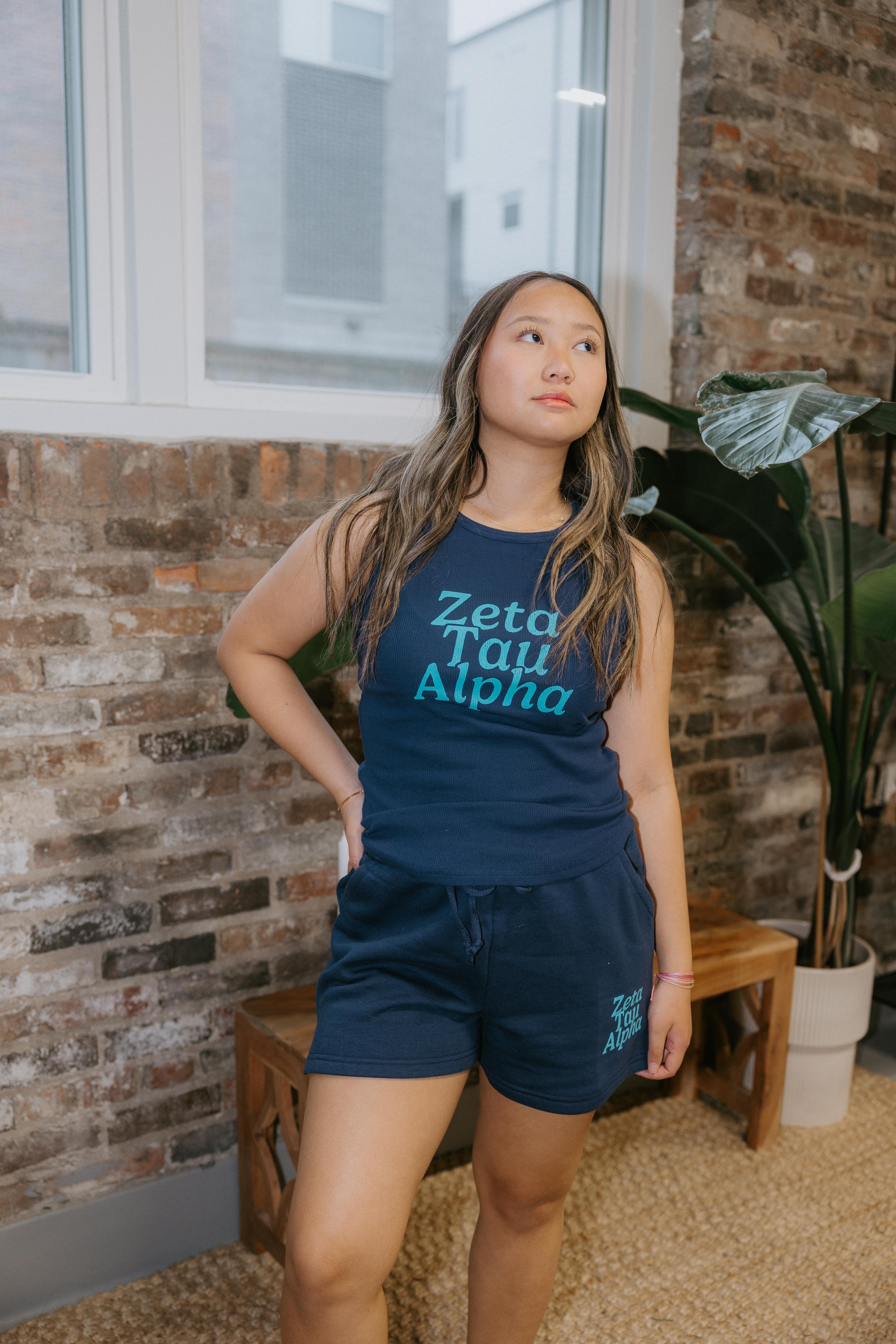 Zeta Tau Alpha Navy Tank Top – Crown & Co.
