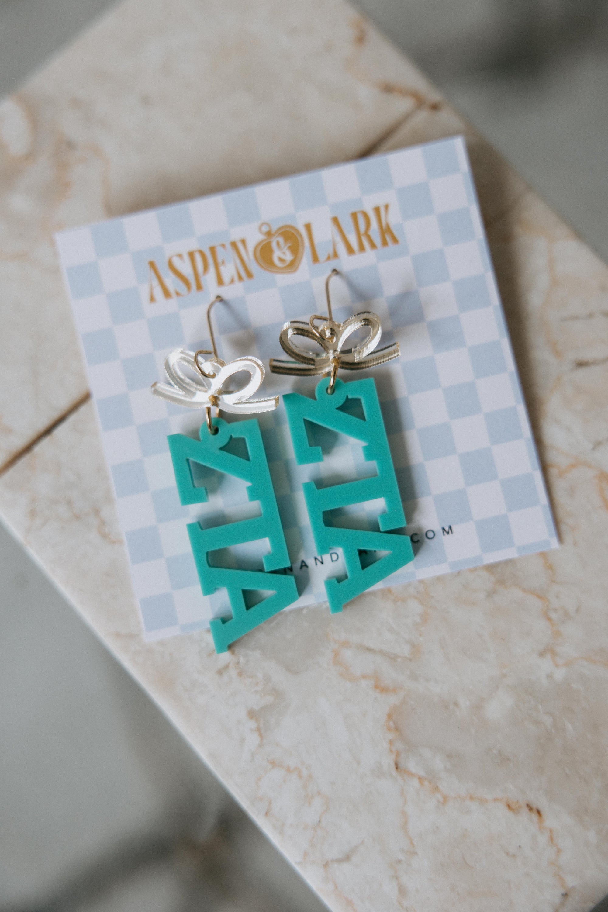 ZTA Bow Acrylic Earrings