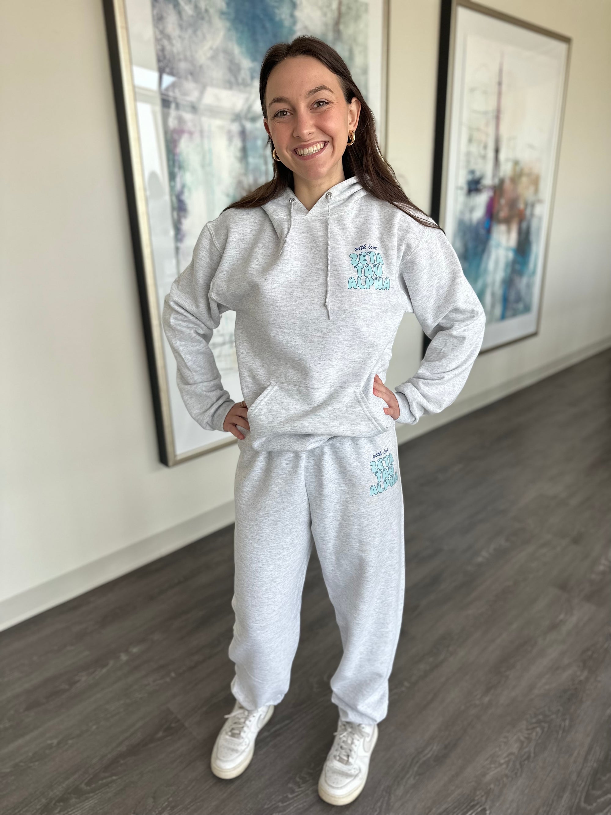 Zeta Tau Alpha Fox Grey Hoodie