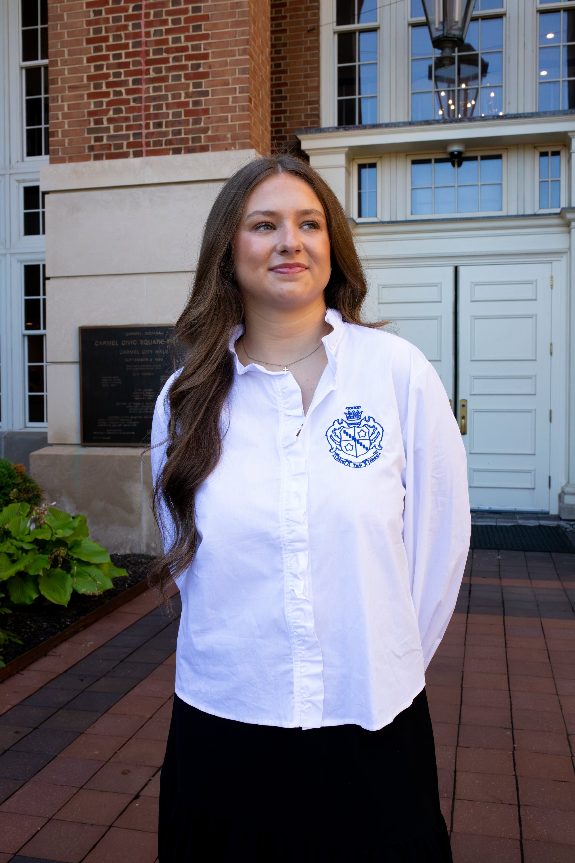 ZTA Ruffle Crest Crop Shirt